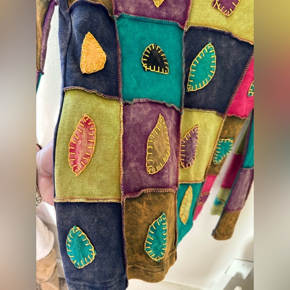 Anthropologie Colorful Patchwork Long Sleeve Top - Picture 4 of 10